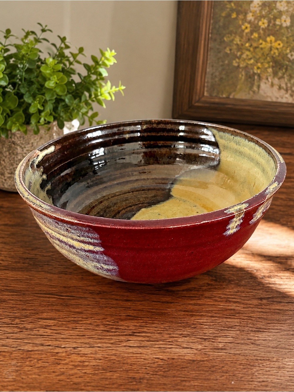 Signed Watson Studio Art Pottery Stoneware Serving Bowl Tipp City Ohio 8.5”